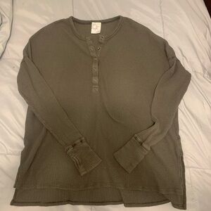 Dark Green Offline by Aerie Wow Waffle Tee